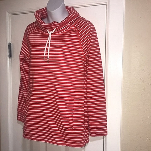 Tommy Hilfiger Womens Red/White Striped Drawstring Turtle Pullover S/P - Picture 5 of 15